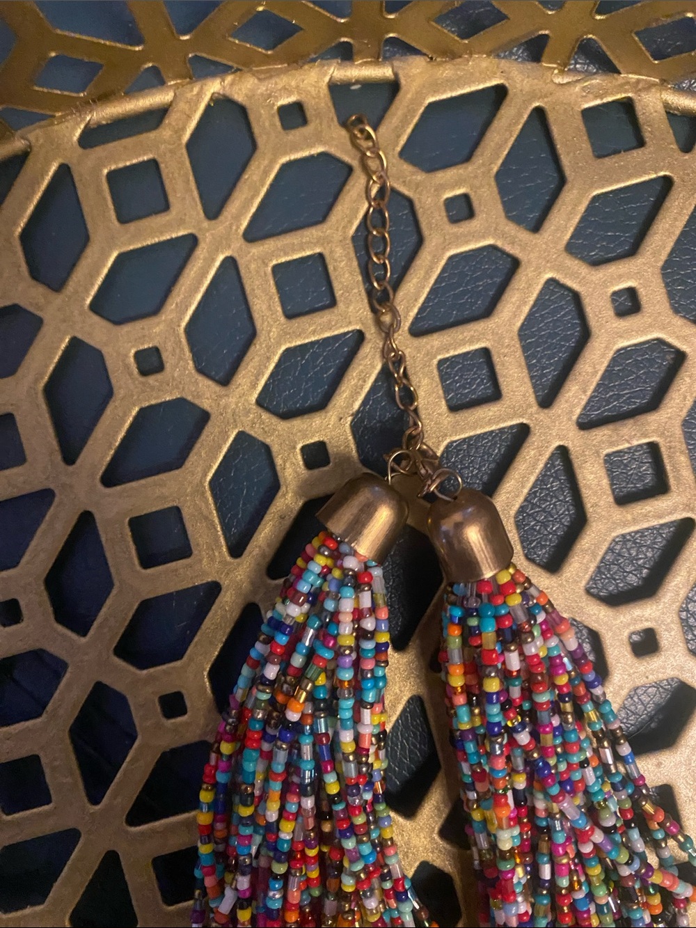 Multicolor Seed Bead Multi-Strand necklace. - Picture 2 of 3